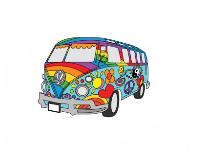 Painted VW Hippy Van Design